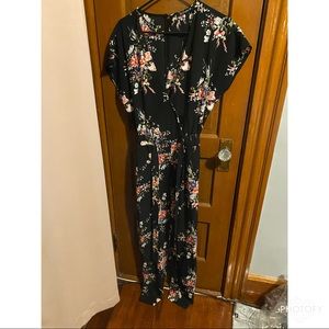 Black Floral Pant Romper